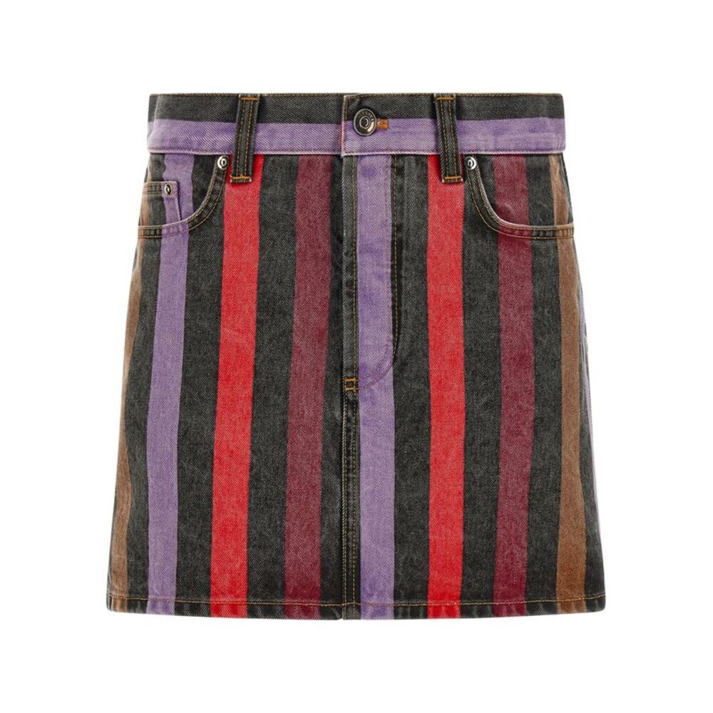 Versace Women Striped Denim Skirt